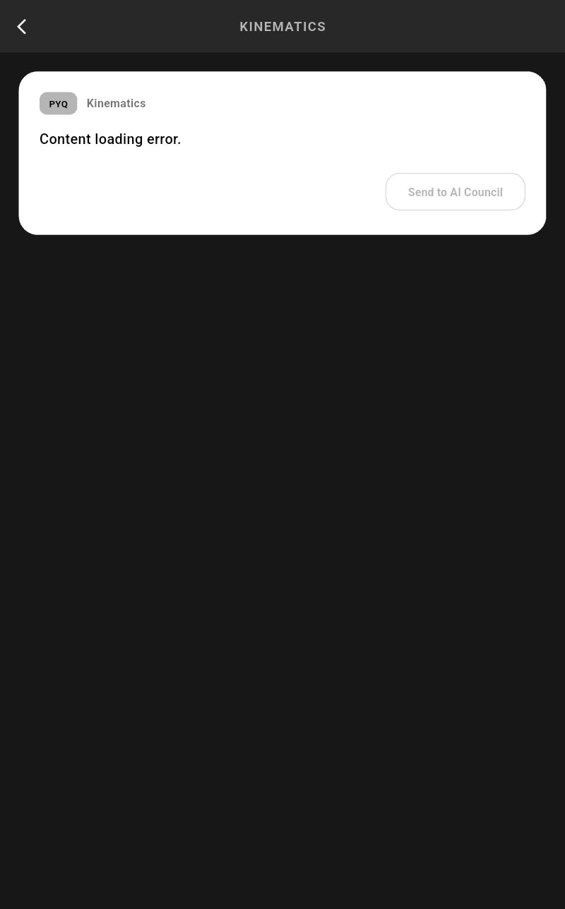 UI showing content loading error and placeholder state