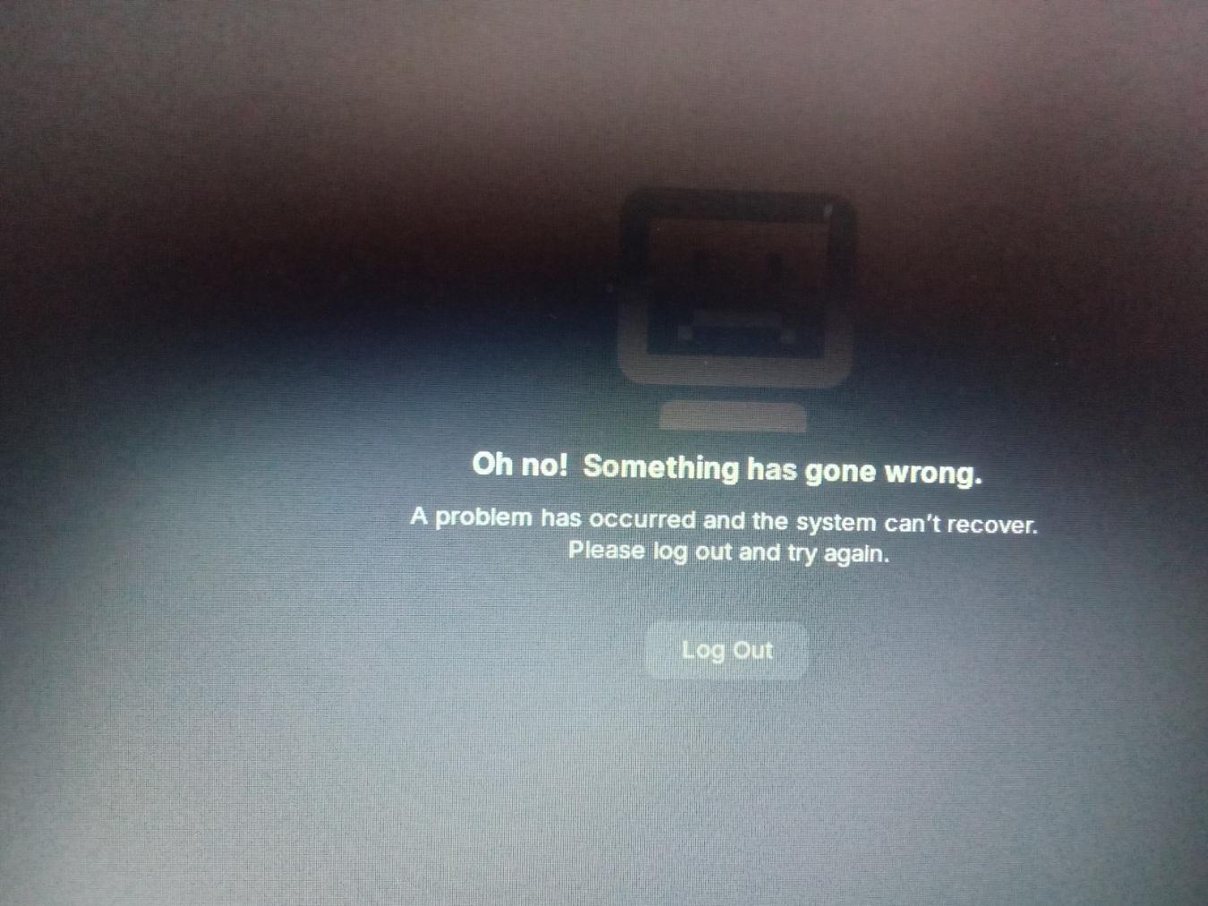 Mobile device showing application crash screen